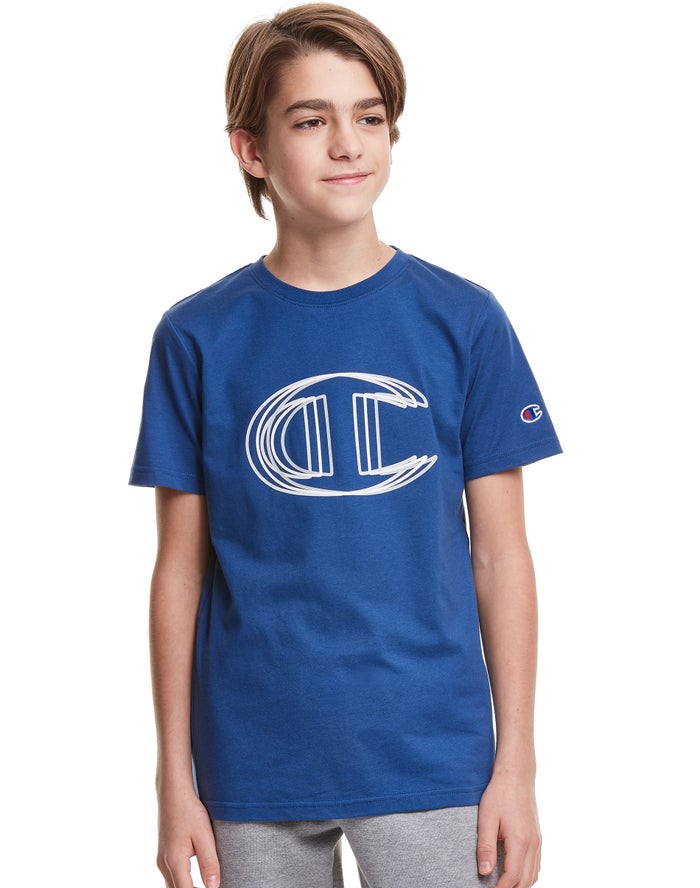 Camiseta Champion Niño - Vibrating C Logo ( Azul Marino ) 6932708-VA